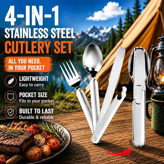 Vodlan™ Pocket Kitchen 4-in-1 Stainless Steel Cutlery Set