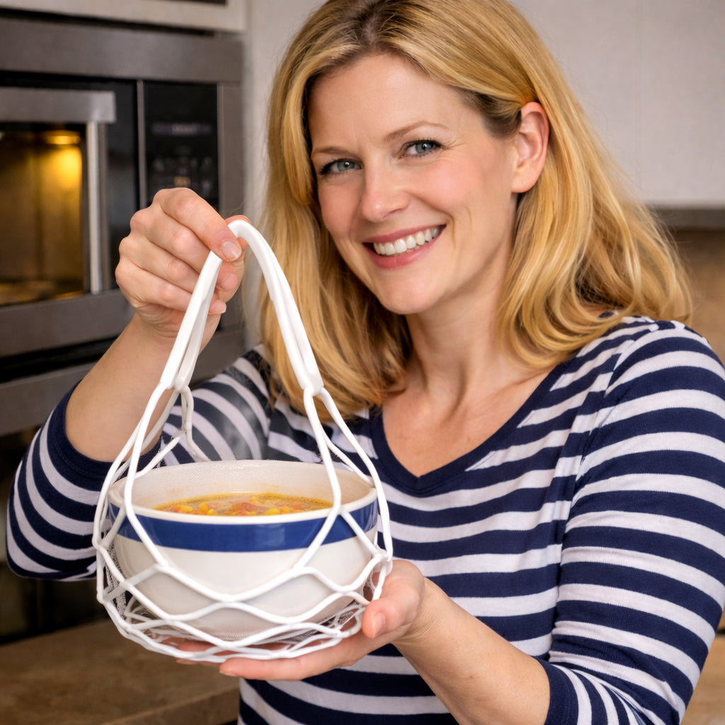 Vodlan™ 2-in-1 Zero-Void™ Silicone Mesh Bag & Heat-Resistant Trivet Mat for Hot Bowls