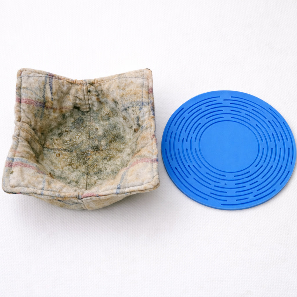 Vodlan™ 2-in-1 Zero-Void™ Silicone Mesh Bag & Heat-Resistant Trivet Mat for Hot Bowls