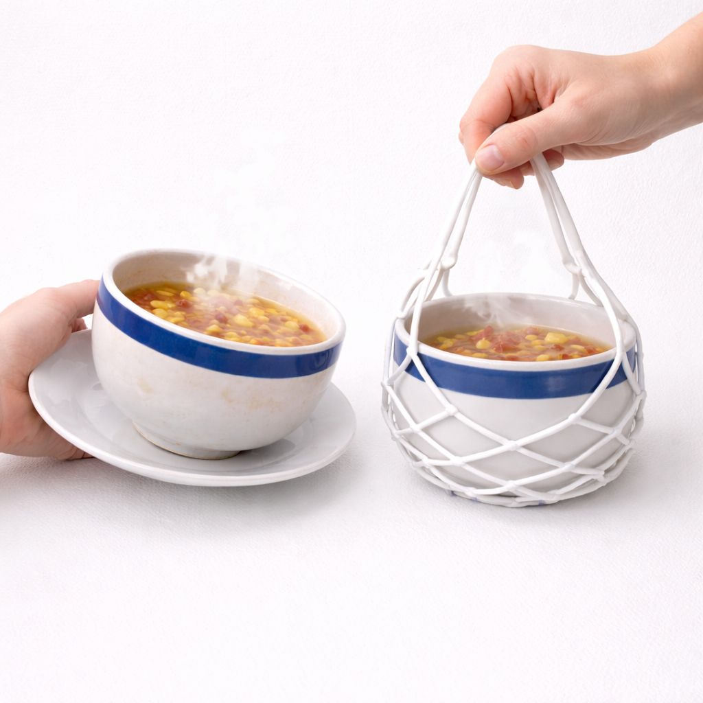 Vodlan™ 2-in-1 Zero-Void™ Silicone Mesh Bag & Heat-Resistant Trivet Mat for Hot Bowls