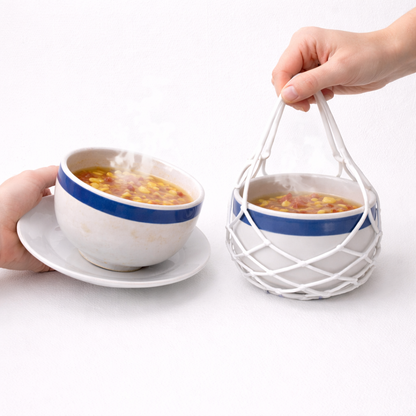 Vodlan™ 2-in-1 Zero-Void™ Silicone Mesh Bag & Heat-Resistant Trivet Mat for Hot Bowls