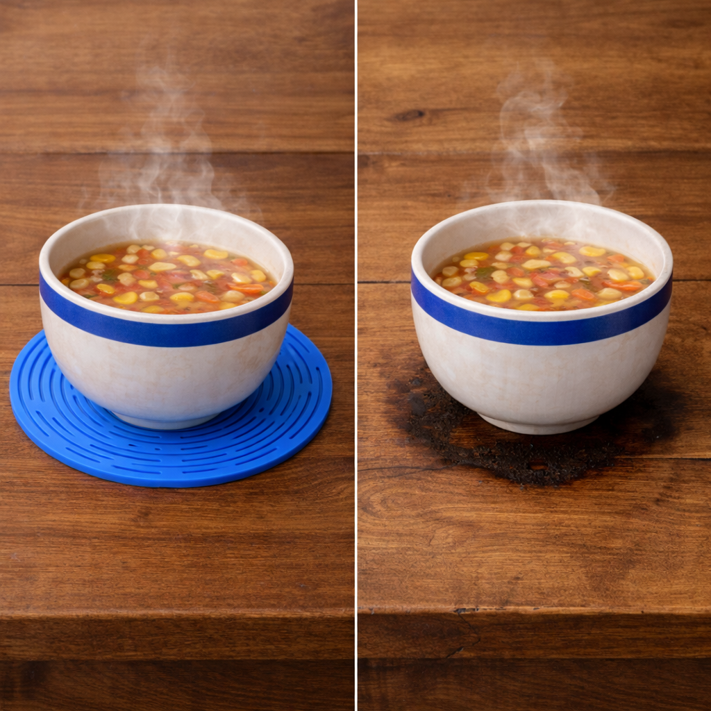 Vodlan™ 2-in-1 Zero-Void™ Silicone Mesh Bag & Heat-Resistant Trivet Mat for Hot Bowls