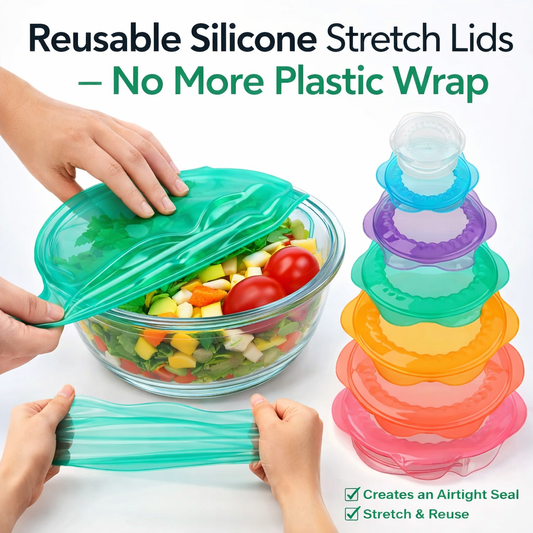 Vodlan™ Reusable Silicone Stretch Lids – No More Plastic Wrap (Offer)