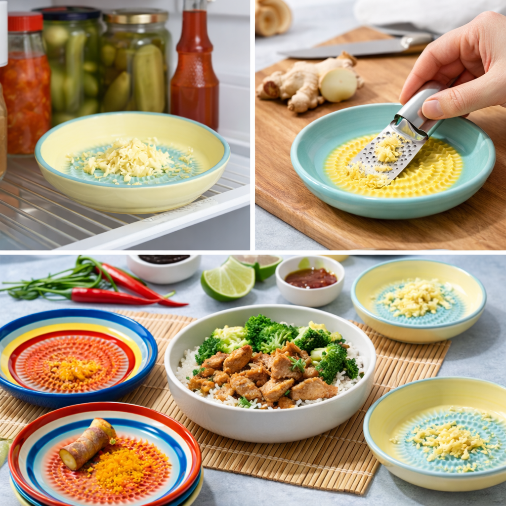 Vodlan™ Handmade Ceramic Ginger & Garlic Grater – Fine Grinder for Fruits, Spices & Fresh Flavor