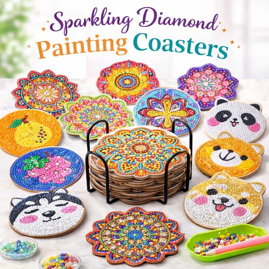 Vodlan™ DIY Diamond Painting Coaster Kits (Set of 6)