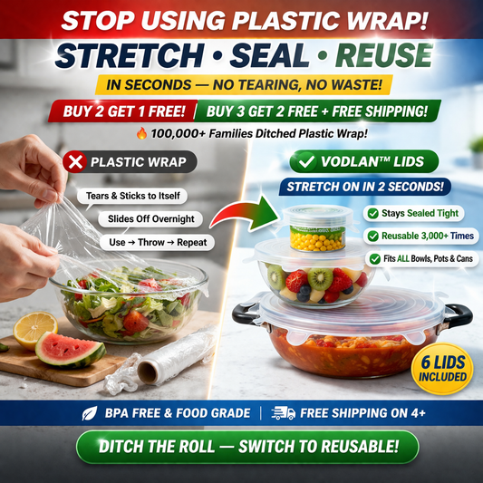Vodlan™ Reusable Silicone Lids — 6 PCS Stretch Bowl & Pot Covers