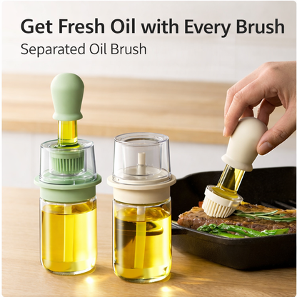 Vodlan™ 2-in-1 Glass Oil Bottle with Integrated Brush — The Precision Squeeze-to-Baste Solution for Fresh-Separated, Mess-Free Cooking (Offer)